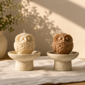 Handmade Owl Soy Wax Candle Set
